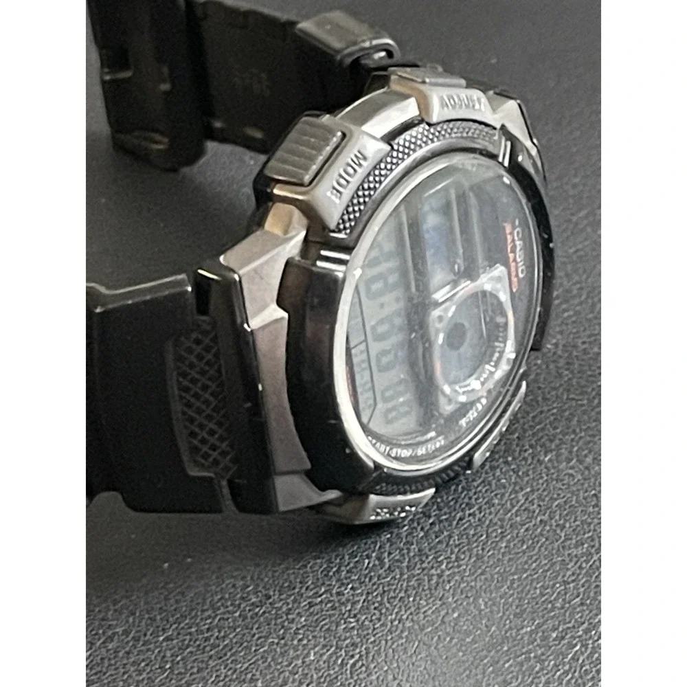 CASIO Illuminator Watch Mens 5 Alarm Digital 44mm AE1000W Day Date Sport Casual